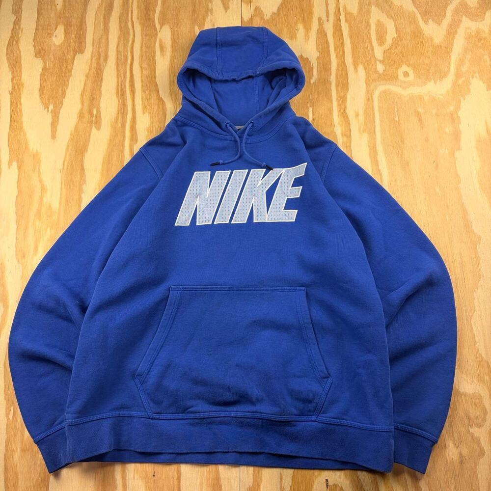 Vintage Y2K Nike Spellout Hoodie – Blue – Men’s XL